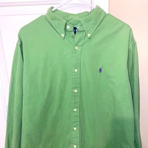 Ralph Lauren green and purple button down shirt